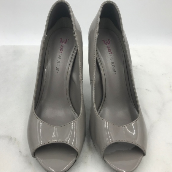 JUST FABULOUS Gray Peeptoe 4" Heels Sze 7.5 - Picture 3 of 5